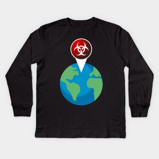 Infected world corona COVID-19 Pandemic Design Kids Long Sleeve T-Shirt